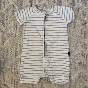 Bonds White and Gray Striped Kids Bodysuit